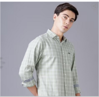 BRITISH CLUB - Men Checked Slim Fit Shirt with Patch Pocket 