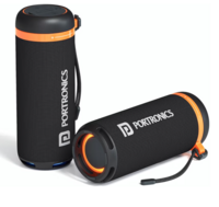 Portronics 15W Breeze 7 Wireless Bluetooth Speaker with Rotational Volume Control, Upto 6 Hours Playtime, Bluetooth 5.4V, Passive Bass Radiator, TWS Mode, RGB LED Lights, Type C Charging(Black)