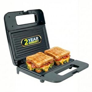 iBELL SM410N 800W Sandwich Maker Electric | Non-Stick Grill & Toast Plates | Handle Lock System | Fast Heating Toaster | Compact Design (Black)