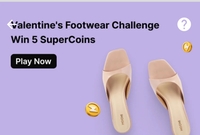 Flipkart 5 supercoins challenges Women Footwear Valentine's Challenge/ Women Footwear Exclusive Challenge/ Mens Footwear Exclusive Challenge /suitcase challenge win 40 Supercoins 