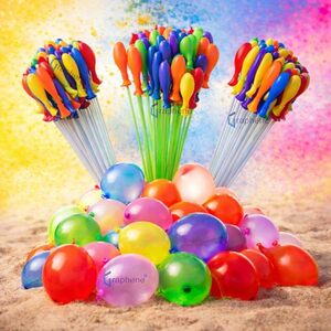 GRAPHENE Set of 3 Bunch 111 Holi Magic Water Balloons Multicolor Automatic Fill and Tie Magic Water Balloons for Holi Quick Fill Easy Tie No Mess Fun For Kids (111 Balloons)