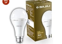 Bajaj iLED 8.5W Rechargeable Emergency Inverter LED Bulb | Cool Day Light | Upto 4 Hours Battery | B22D | (Pack of 1, White)