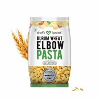 Chef's Basket Elbow Pasta 534 gm Pouch| Made With 100% Durum Wheat Semolina | 100% Suji | No Maida | Rich in Protein & Fibre | 100% Vegetarian | Non-Sticky Healthy Pasta