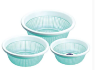  Home One Gloptook Blue Plastic Fruit Basket (Set of 3) 