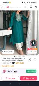 libas A line - kurti  neck sequence 