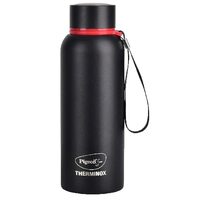 Pigeon by Stovekraft Croma Galaxy Stainless Steel Double Walled Leak Proof Thermos Water Bottle with Copper Coating Inside for Better Hot and Cold Retention 600 ml (Black) (1 Year Warranty)