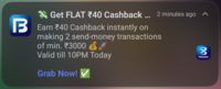 Get FLAT RS. 40/- Cashbook By Completing 2 Send Money Transactions