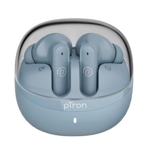 pTron Bassbuds Indie in-Ear TWS Earbuds w/ 10mm Drivers, 45Hrs Playtime, Dual HD Mic & AI-ENC Calls, Custom EQ, Mobile App, Bluetooth V5.4 Earphones, Voice Assistant, Type C Charging & IPX5 (Gray)