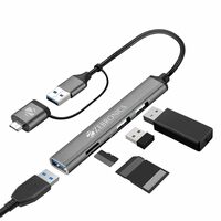 ZEBRONICS TA200UC PRO, Type C Multiport Hub, Aluminum Body, Sleek Design, USB/Type C - USB 3.0 | mSD | SD | 3 x USB