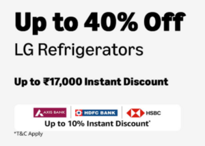 Lg Refrigerators Upto 40% Off + Upto Rs.7000 Instant Discount