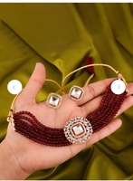 Anouk Gold-Plated Stone Studded & Beaded Jewellery Set
