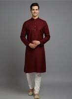 Tibra Collection: Men Solid Cotton Blend Straight Kurta all sizes at ₹255 with 15 Supercoins 
