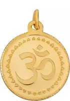 Bangalore Refinery 24k (999) Purity 2.5 Gm Yellow Gold OM Round Pendant (without hook) :