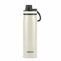Milton Sparkle 600 Thermosteel Water Bottle with Easy Sip Cap and Handle, 620 ml, Vacuum Insulated Stainless Steel, Hot and Cold, On The Go Bottle for Office College, Ivory