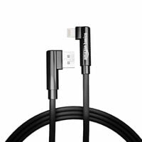 amazon basics L Shape 3A Fast Charging Cord, USB A to Lightning Cable, 480 Mpbs Data Transmission For iPhone, iPad 1 Meter - Black