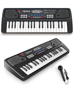 Lifelong Wireless & Rechargeable Piano Keyboard for Baby & Kids with Mic, 37 Keys Portable Keyboard Piano with Type C Charging, Longer Battery Life Musical Keyboard Toy Gift for 2-8 Year Boys & Girls 