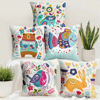 Story@Home Polyester Helio Cushion Covers (Multicolor Animal Print) 