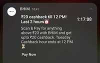 BHIM Tuesday Cashback Hour: Get Up to ₹20 on ₹20+ Payment