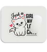 Bazaar : Cute Cat Mouse Pad 19x23cm – Black Desk Mat