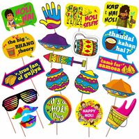 20 Pcs Holi Photo Booth Props/Holi Props for Photoshoot/Happy Holi Paper Banner
