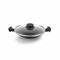 Pigeon Aluminium By Stovekraft Special Non-Stick Appachetty With Lid, 200Mm, Black