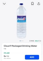 Cloud 9 Packaged Drinking Water at 77% off