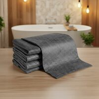 amazon basics 5Pcs Thickened Magic Microfiber Cleaning Cloth | Reusable Lint Free Streak Free Cloths for Car, Kitchen, Floor, Glass, Laptop & Home Use | Soft, Durable, Multipurpose