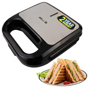 iBELL SM440 Sandwich Maker Electric with Nonstick Grill and Toast Plates, Handle Locking Function, 850W (Black)