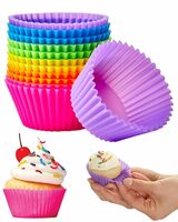 E-COSMOS® Non-Stick Silicone Bakeware Baking Cake Moulds - Perfect for Cup Cakes, Muffins, Multicolor (6 Pices)