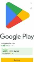 Google Play Gift Card on Flipkart 10% Off extra 2%upi +25 coin Discount 