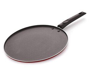 Nirlon Non Stick Dosa Tawa with Handle Non Stick Dosa Pan, Chapati Tawa, Roti Tawa for Kitchen | Gas Stove Compatible Base tawa (29 cm, Red)[3mm Classic_ST12]