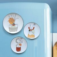 Lowest - Amazon Basics Modern Boho Flower Art Metal Decorative Fridge Magnet (pack of 3)