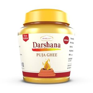 Shubhkart Darshana Puja Ghee - 500 ML for Daily Puja, Festivals| Puja Deepam Oil (Ghee for Pooja) Puja Ghee for Diya or lamp and Wicks or Batti | Rich in Aroma | Non-Edible | Diwali Lights | Diwali Pooja Items