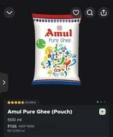 Amul Pure Ghee (Pouch) 500 ml || Loot Fast