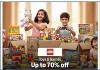Amazon - Toys upto 70% off - Lego - Mattle - Hasbro - Funschool