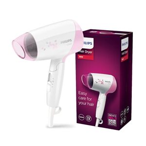 Philips India's No.1 Hair Styling Brand - Foldable Hair Dryer | 1200W | Fast Blow Dry | 2 Heat Settings | ThermoProtect Tech |Travel-Friendly, Quick Dry | Frizz Control For Indian Hair | HP8120