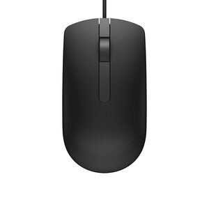 Dell MS116 Wired Mouse, 1000 DPI, Scrolling Wheel, 2 Buttons, 1 x USB, Optical LED Tracking, Plug and Play, Scrolling Wheel, Black