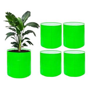 Go Hooked Grow Bags for Gardening Vegetables Herbs & Flowers (Set of 5) Planter Bags for Home Balcony Terrace & Outdoor Farming (9 Inch, 250gsm) Heavy Duty Reusable Gallon Grow Bags