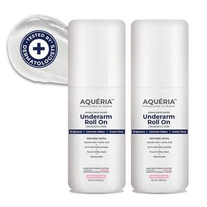 5.5% AHA BHA French Underarm Brightening Roll On | 48H Odour Control | Flora Fragrance with 2% Niacinamide Deodorant for Men & Women | Pack of 2 (100ml)