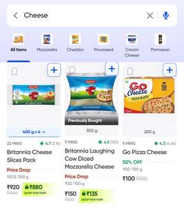 Cheese at Flat 50% off on Instamart