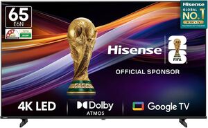 Hisense 164 cm (65 inches) E6N Series 4K Ultra HD Smart LED Google TV 65E6N (Black) 
