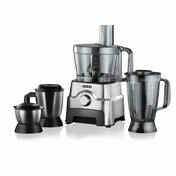 Usha Food Processor 3811 | 1000W Copper Motor | 3 Jars | Centrifugal Juicer | SS Finish - Black