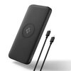 Spigen 2 in1 10000 mAh Wireless Charging Power Bank with USB-A | USB-C 20W Fast Charging, Included Type-C to C Cable, Lithium Polymer - Black