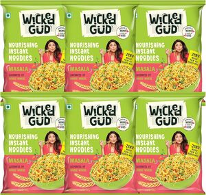 (Loot, add 4 quantity) WickedGud Nourishing Masala Instant Noodles, Pack of (69 gm x 6)