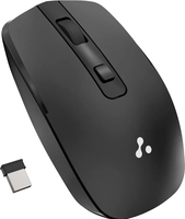 Ambrane Wireless Mouse with 2.4GHz, USB Nano Dongle, Silent Click, Optical Orientation Click Wheel, 4 Buttons, 1600 Adjustable DPI, Both Hand Use, Compatible with PC, Mac, Laptop (Sliq 3, Black)