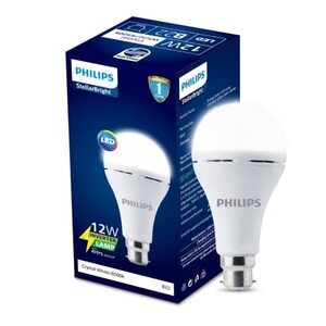 PHILIPS 12W Emergency Bulb | Rechargeable Emergency Bulb for Power Cuts | Backup : 4hrs, Cool Day Light,Pack of 1, b22d, LED