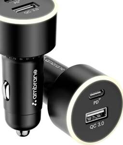 Ambrane 85W Car Charger, Mobile & Laptop Charging (MacBook & Type C Laptops)
