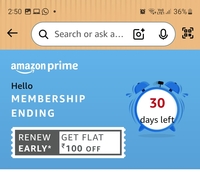 Amazon Prime Shopping Edition of 1 year at discount price ₹299 instead of ₹399 (Renewal only offer)