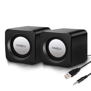 FRONTECH 2.0 Multimedia Speakers with USB Power, AUX Connectivity & Volume Control (SPK-0002BLK)