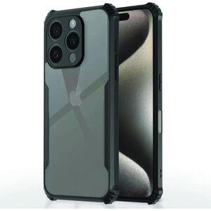 Back Cover for iPhone 16 Pro Max | 360° Protection (PC & TPU, Black Bumper)